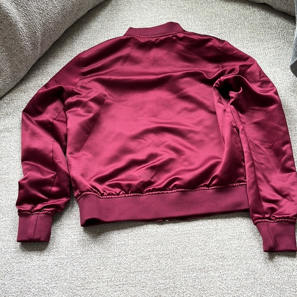 Ardene Burgundy Bomber Jacket. Size small. - Picture 3 of 4